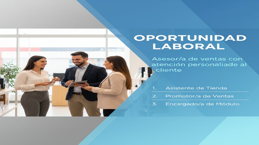 Asesor/a de ventas con atencion personalizada al cliente